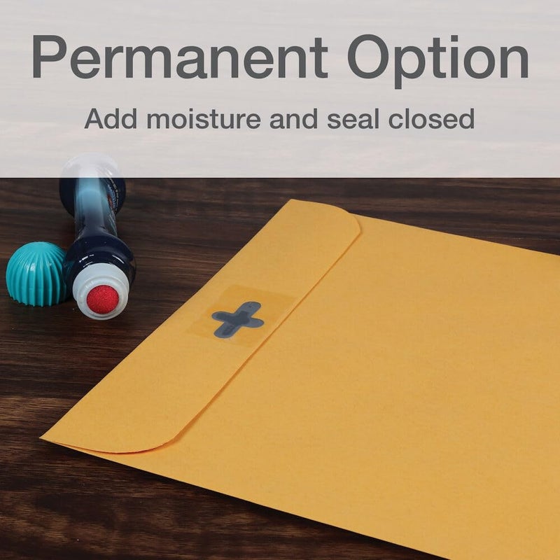Quality Park 10 x13 Inch ClearClasp Catalog Envelopes for Mail or Storage w/Redi-Tac Clasp and Gummed Closure, 28lb Brown Kraft, 100/Box (QUA43768) - Image 2